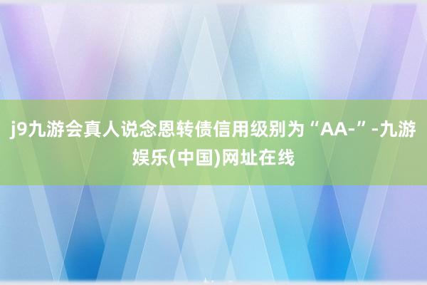 j9九游会真人说念恩转债信用级别为“AA-”-九游娱乐(中国)网址在线