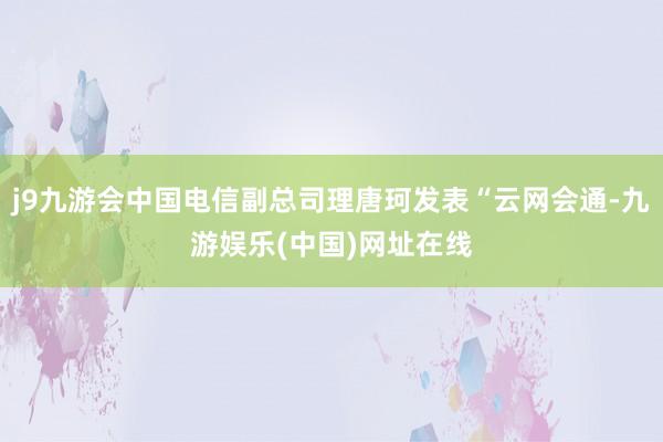 j9九游会中国电信副总司理唐珂发表“云网会通-九游娱乐(中国)网址在线
